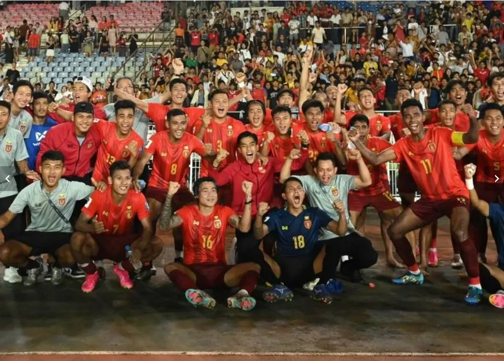 Tuyển Myanmar vui mừng vào giai đoạn 2. Ảnh: AFC xac-dinh-1.jpg
