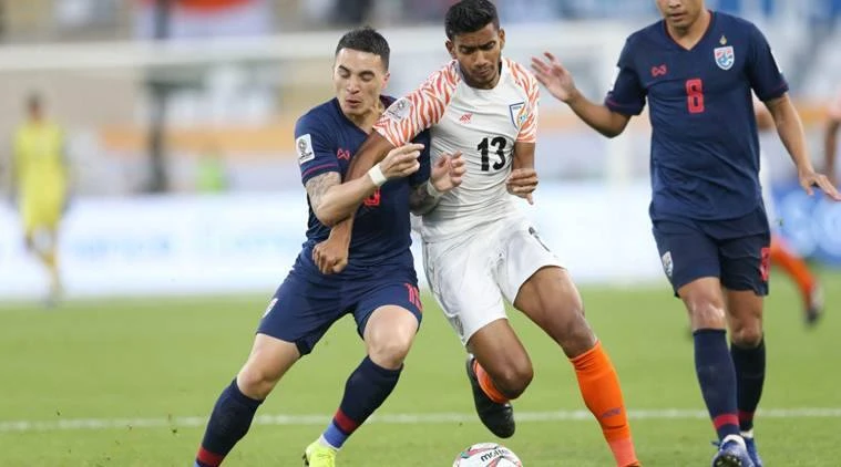 Bốn năm trước tại Asian Cup 2019 ở UAE, Thái Lan thua sấp mặt Ấn Độ 1-4. Ảnh: CTP tuyen-thai-lan-an-do-5293.jpg