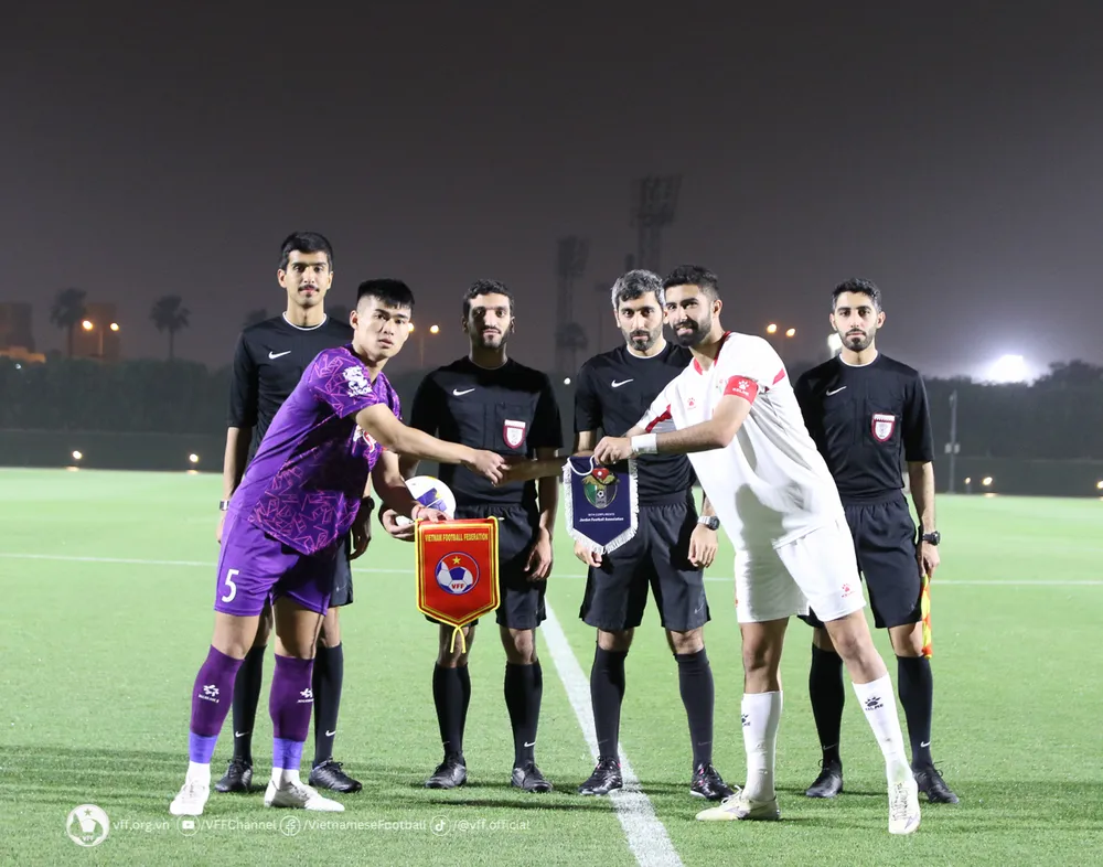Trận giao hữu giữa U-23 Việt Nam và U-23 Jordan tạo ra nhiều nét tích cực. Ảnh: VFF VN-Jordan.jpg