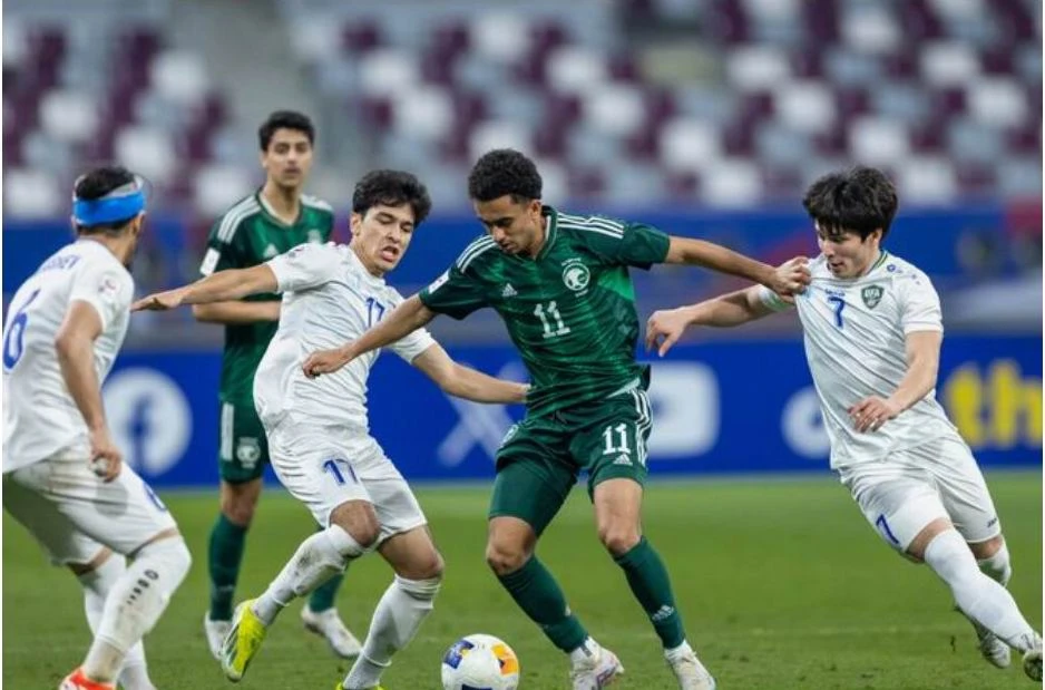 Uzbekistan đánh bại đương kim vô địch Saudi Arabia 2-0 làm tan vỡ giấc mơ góp mặt ở Olympic Paris của thầy trò HLV Saad Al Shehri. Ảnh: AFC Indonesia