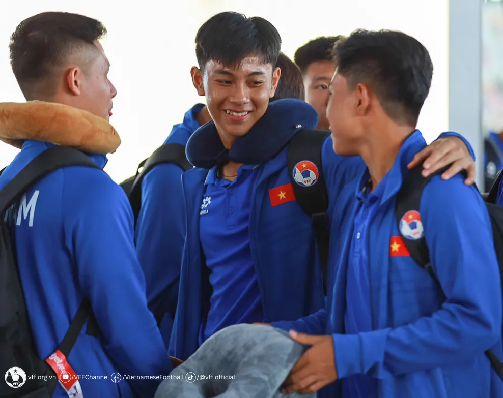 U-16 Việt Nam đã có mặt tại Surakarta để chuẩn bị tham dự giải trẻ Đông Nam Á. Ảnh: VFF HLV Trần Minh Chiến