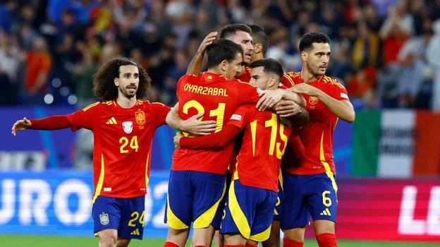 Tây Ban Nha sau hai trận toàn thắng đã đặt suất ở vòng 1/8. Ảnh: Getty Vòng chung kết Euro 2024