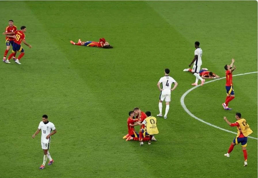 Người Anh lỗi hẹn lần thứ hai liên tiếp ở chung kết. Ảnh: UEFA Anh-Tay-Ban-Nha-11.jpg
