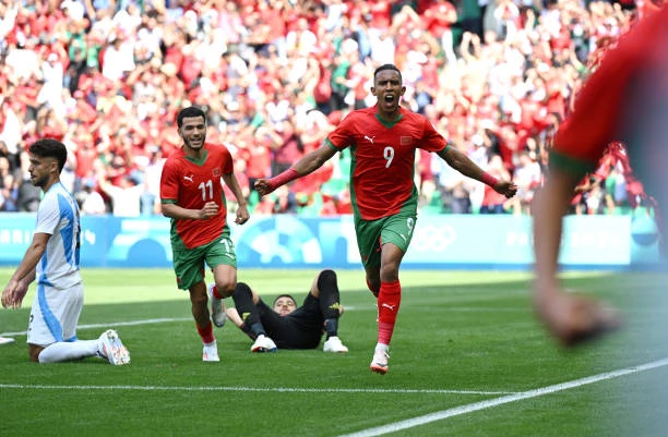 Soufiane Rahimi rất xuất sắc ghi cú đúp cho Olympic Morocco. Ảnh:Getty Ung-vien-gay.jpg