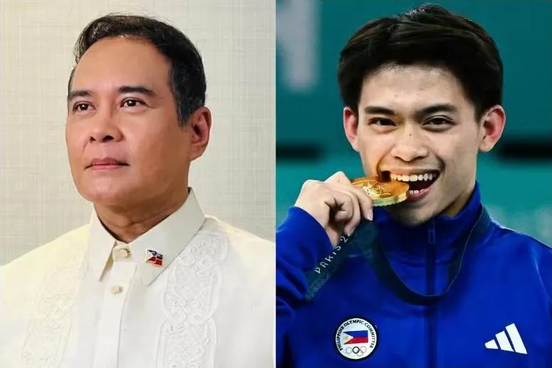 Ông John Arcilla, lãnh đạo nhà nước của thể thao Philippines khuyên những nhà chức trách giúp Carlos Yulo quản lý tốt nguồn tiền và vật chất sau hai HCV Olympic Paris 2024. Ảnh:Inq Ban-gai-cu-Carlos Yulo-1.jpg