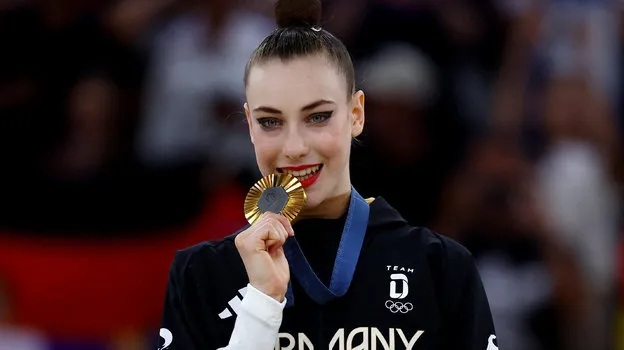 Những HCV Nga 'biếu'- Daria mang về cho thể thao Đức tấm HCV Olympic Paris 2024 ở thể dục nghệ thuật. Ảnh: S.E