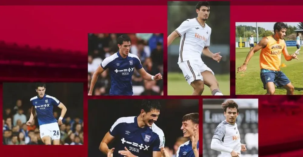 Elkan Baggott và Nathan Aon đá Carabao Cup ở Anh trong màu áo Swansea và Blackpool. Ảnh: Bola. Shin-Tae-yong.jpg