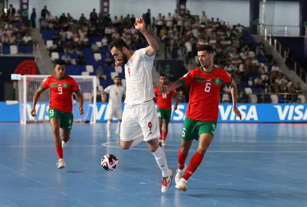 Morocco có một tinh thần thi đấu thật ngoan cường và ngược dòng ngoạn mục. Ảnh:Getty Futsal-World-Cup 2024-Iran-Morocco-1.jpg