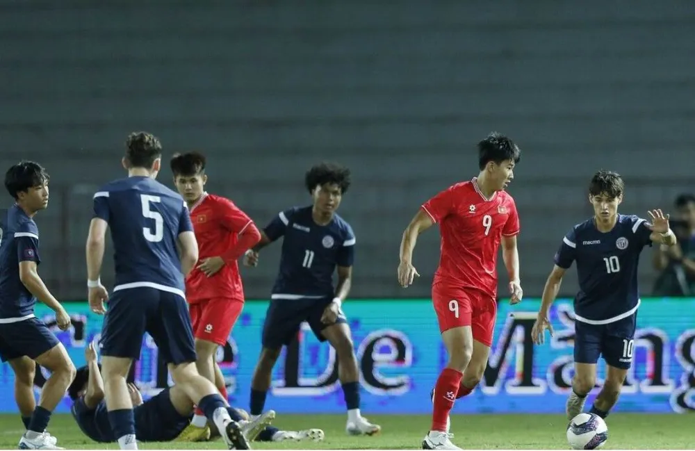U-20 Việt Nam thắng Guam 3-0 tối 25-9. Ảnh:CTP U-20 Việt Nam