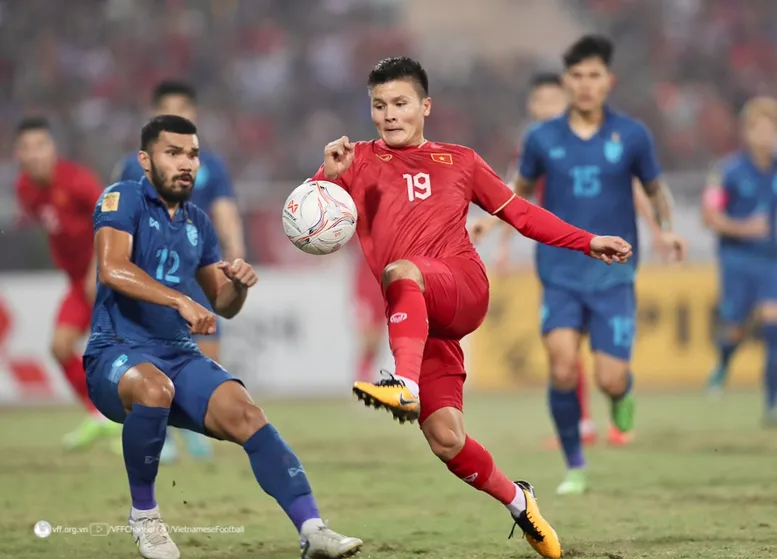 Tuyển Việt Nam thì thua tuyển Thái Lan từ chung kết AFF Cup 2022 đến giải giải giao hữu tam hùng hồi tháng 9 tại Mỹ Đình. Ảnh: CTP TUyen-Viet-Nam-2.jpg