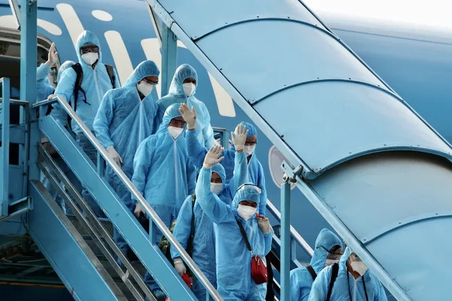 Một chuyến bay trong mùa dịch COVID. Ảnh: VNA Một chuyến bay trong mùa dịch COVID. Ảnh: VNA