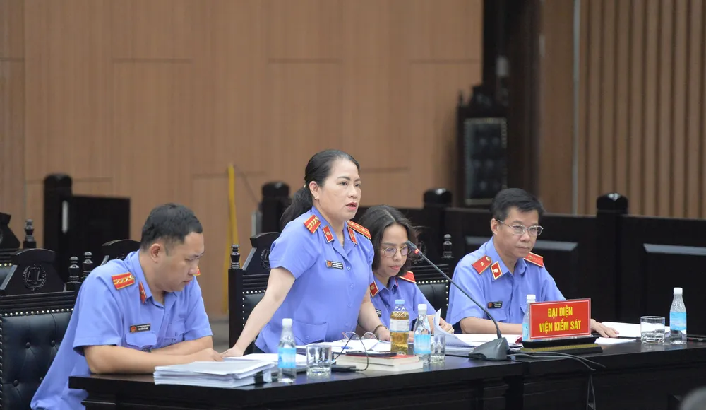 Đại diện Viện Kiểm sát tại phiên tòa. Ảnh: CTV