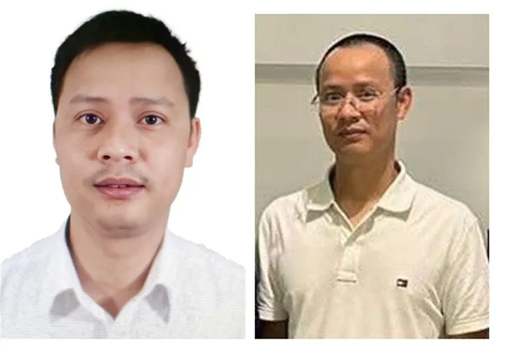 Bị can Đỗ Văn Sơn trước khi ra đầu thú (trái) và sau khi ra đầu thú