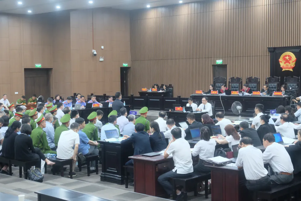 Toàn cảnh phiên tòa. Ảnh: CTV Toàn cảnh phiên tòa. Ảnh: CTV