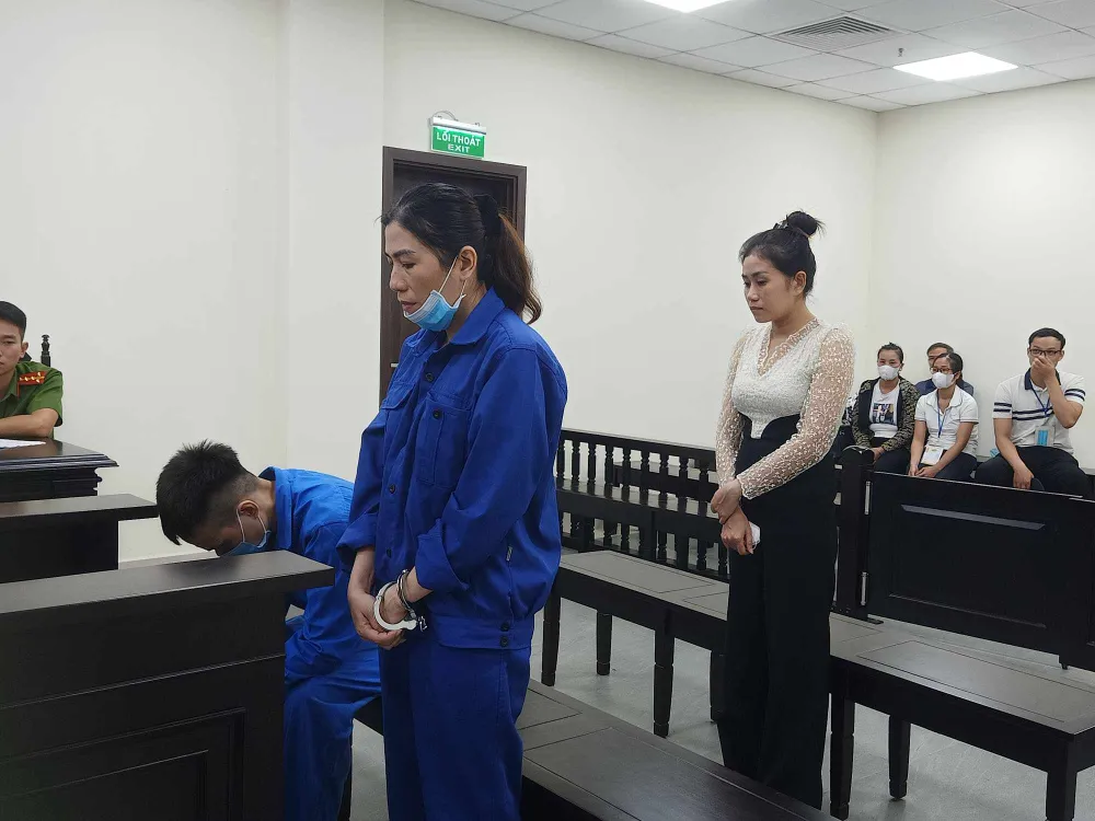 Các bị cáo tại phiên tòa. Ảnh: CTV