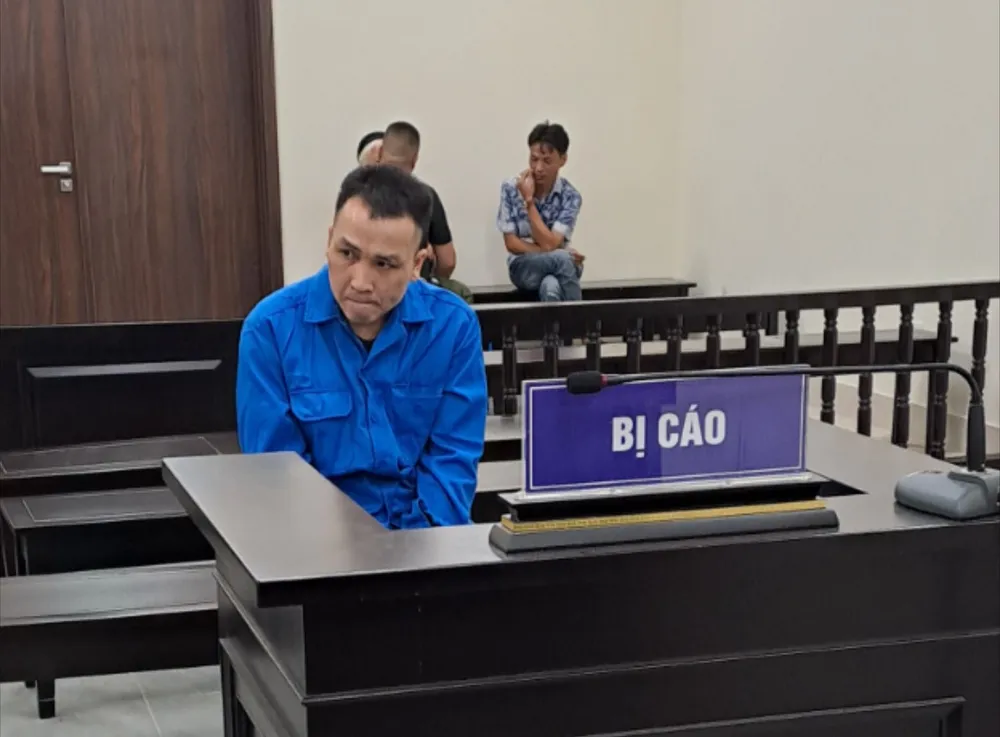 Bị cáo Trần Văn Thái tại phiên tòa. Ảnh: BÙI TRANG 20230919_102039.jpg