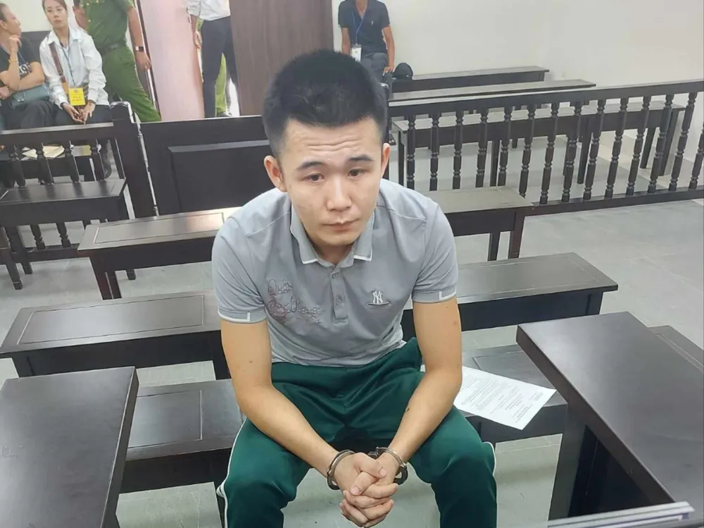 Bị cáo Hà Văn Vụ tại phiên tòa. Ảnh: H.M bị cáo.jpg