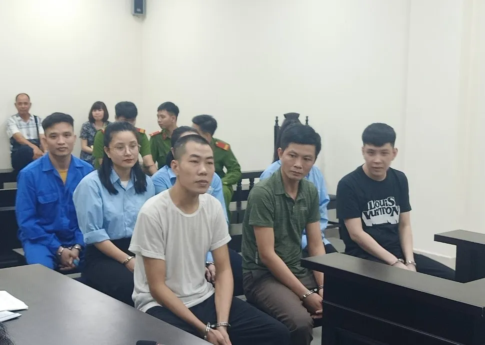 Các bị cáo tại phiên tòa. Ảnh: CTV các bị cáo.jpg