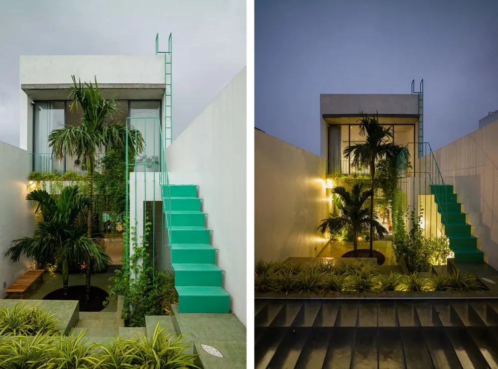 Thiết kế các bậc cầu thang để sắp xếp cây cối không bị khuất tầm nhìn.