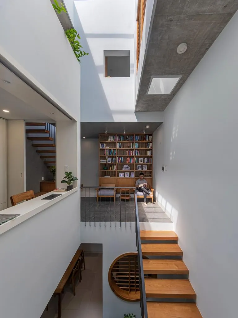 Không khí sẽ được đối lưu qua ô giếng trời được thiết kế hở