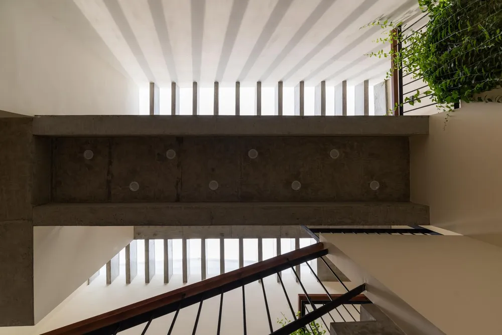 Mọi khoảng trống đều bố trí thêm cây leo tạo sự xanh mát cho công trình.