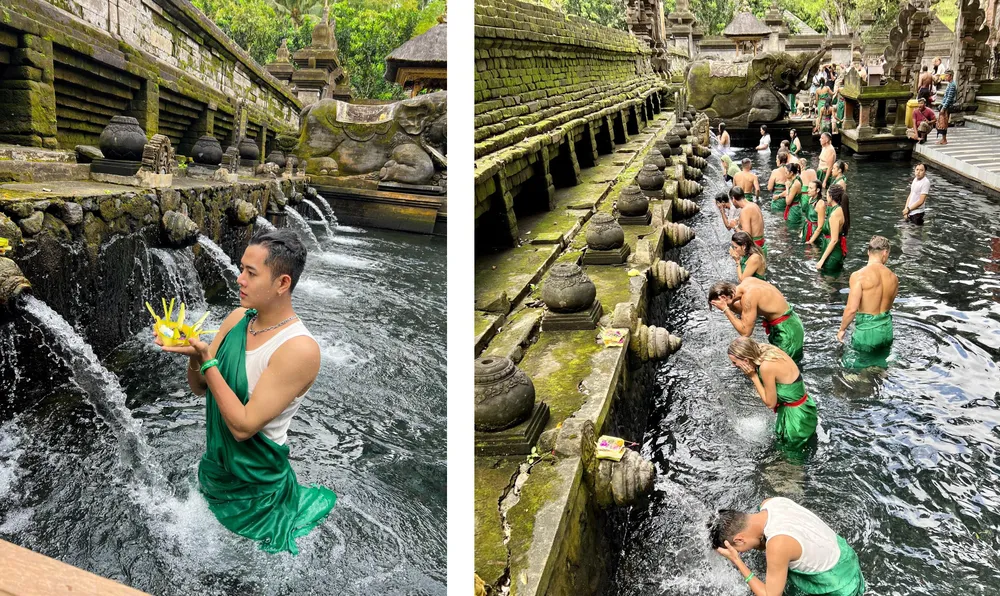 Khách du lịch đến Bali cũng rất thích đến ngôi đền Pura Tirta Empul. Theo quan niệm của người bản địa, những người đến đây sẽ được tận tay cảm nhận dòng nước thần mát lành, linh thiêng. Khách du lịch đến Bali cũng rất thích đến ngôi đền Pura Tirta Empul. Theo quan niệm của người bản địa, những người đến đây sẽ được tận tay cảm nhận dòng nước thần mát lành, linh thiêng.