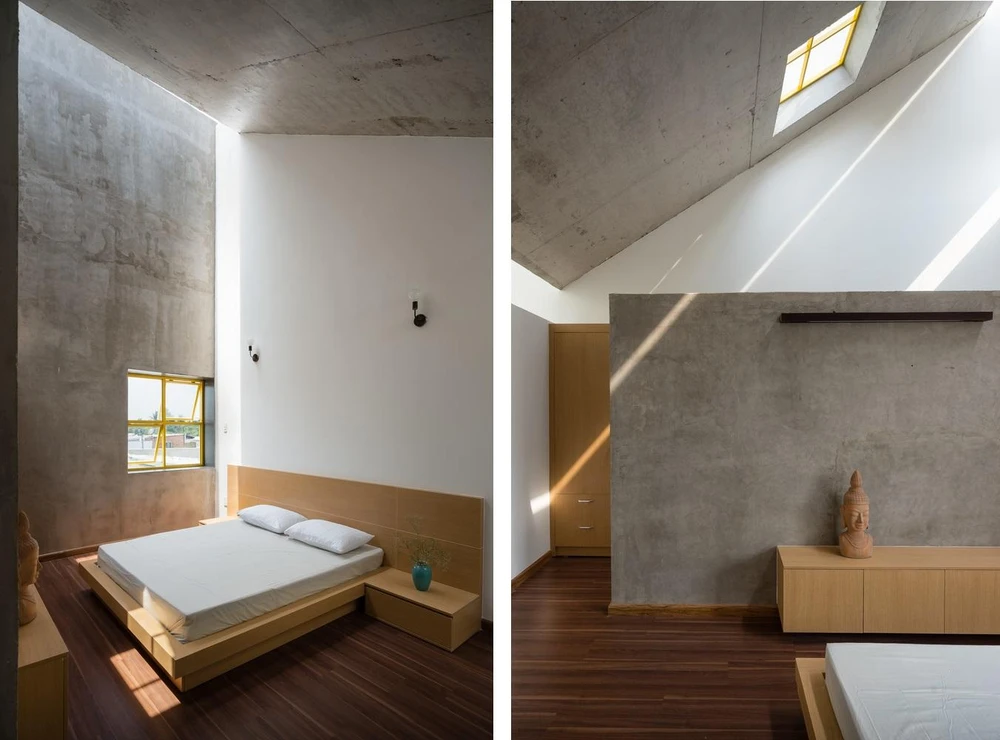 Các phòng ngủ cũng được bố trí đơn giản, gọn gàng và đón nắng và gió dễ dàng.