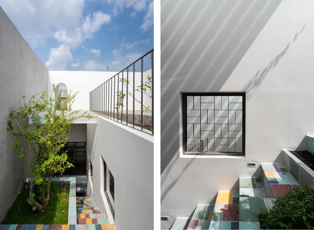 Hầu hết các không gian nhà đều có thể ngắm được màu xanh tươi của cây cối.