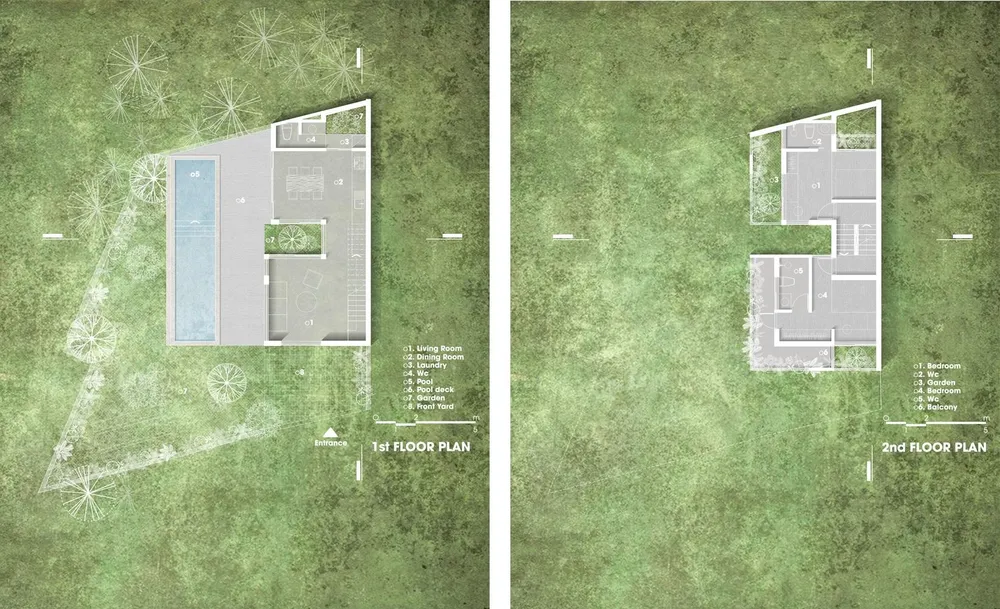 Mặt bằng tầng một và hai