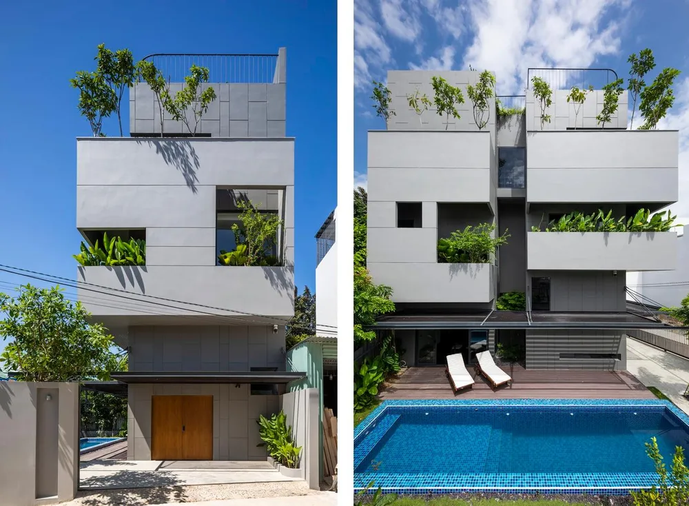Với phong cách kiến trúc xanh, kiến trúc sư Phạm Hữu Sơn Architects thiết kế Bi House mang đến không gian nghỉ dưỡng lý tưởng.