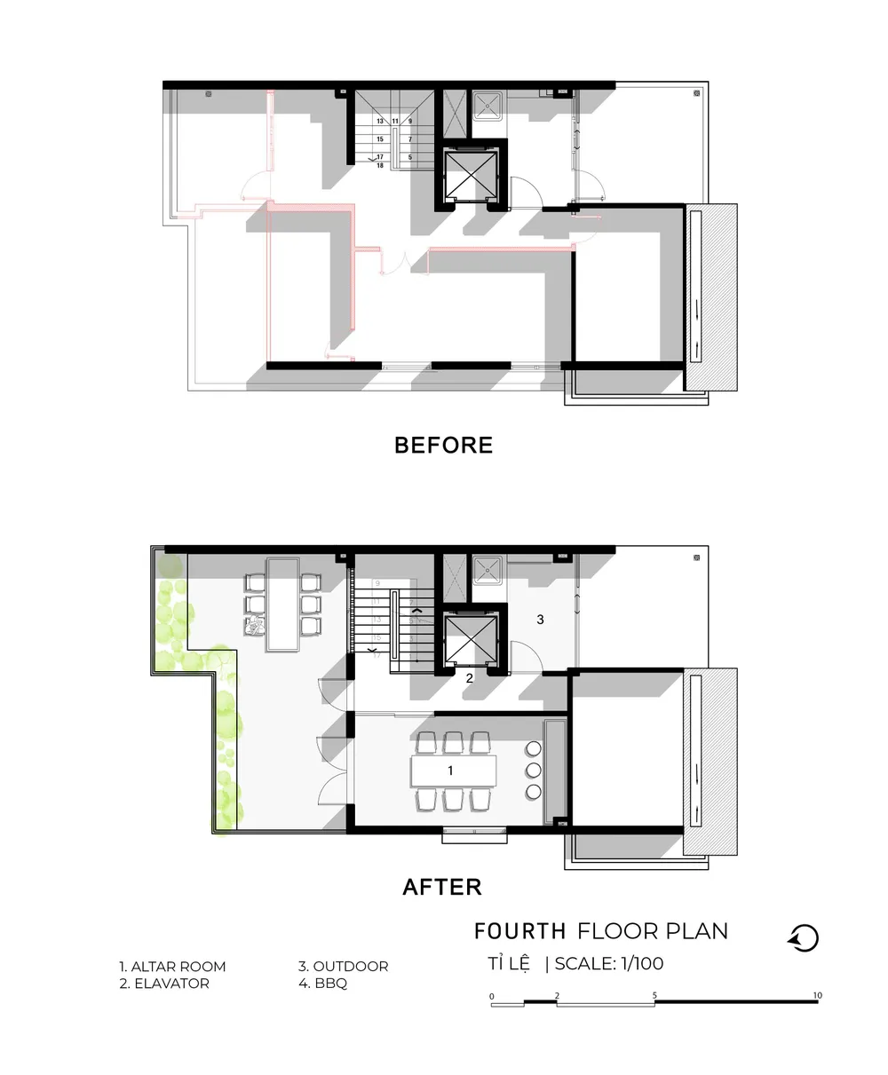Mặt bằng tầng bốn