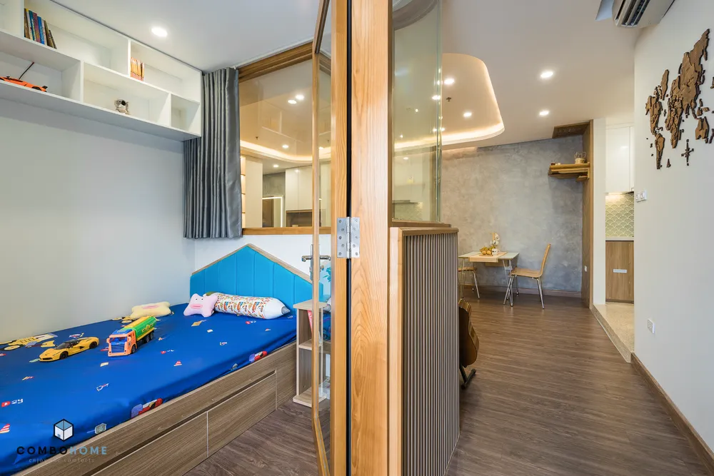 Chủ nhà mong muốn không gian cho em bé nhiều ánh sáng tiện nghi nên đổi vị trí căn phòng.