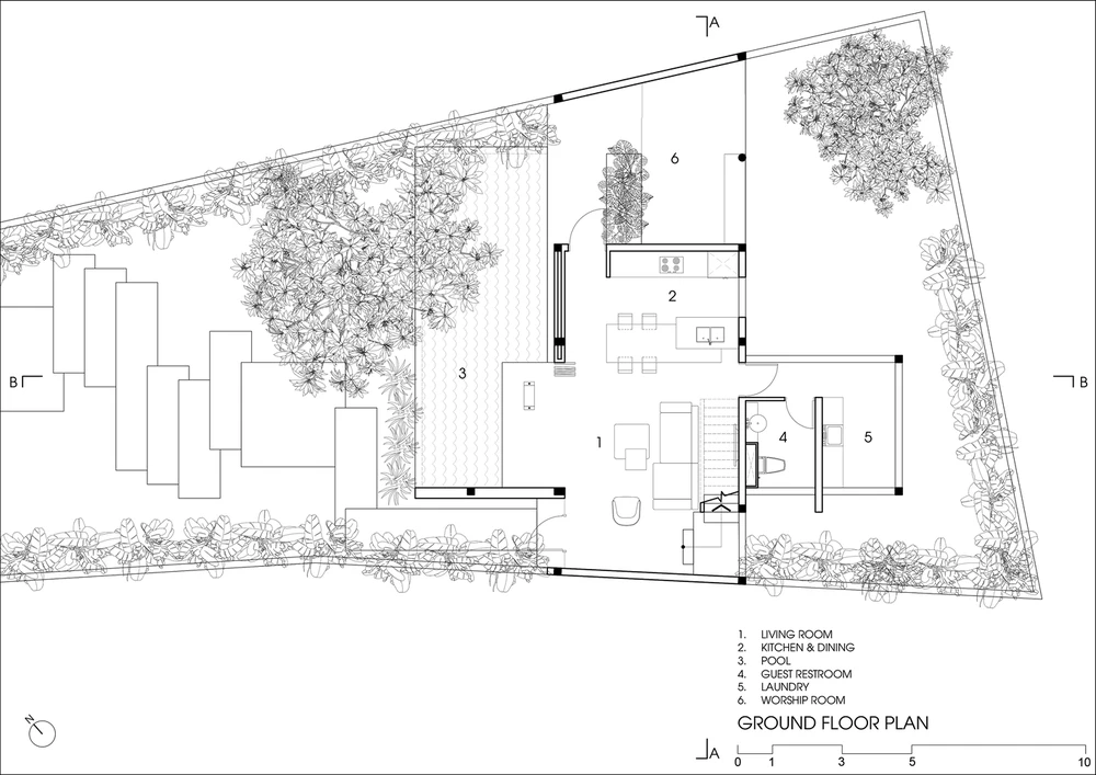 Mặt bằng tầng trệt