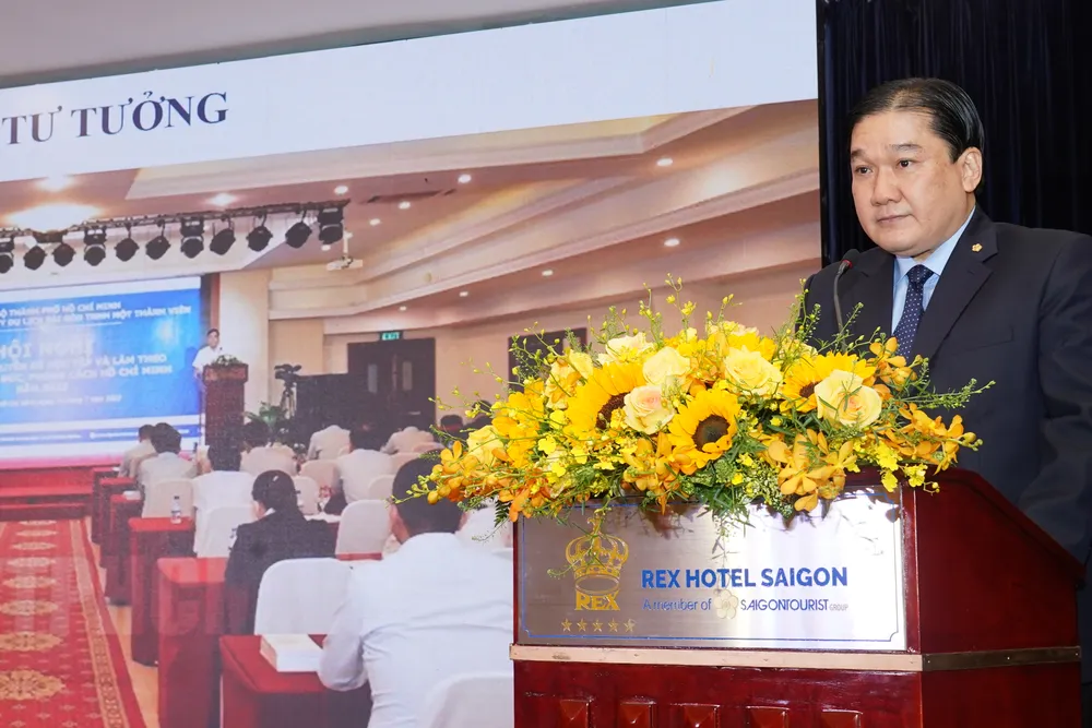 Ông Trương Đức Hùng, Phó Tổng giám đốc Saigontourist Group phát biểu.Ảnh: HOÀNG LÊ BẢO.