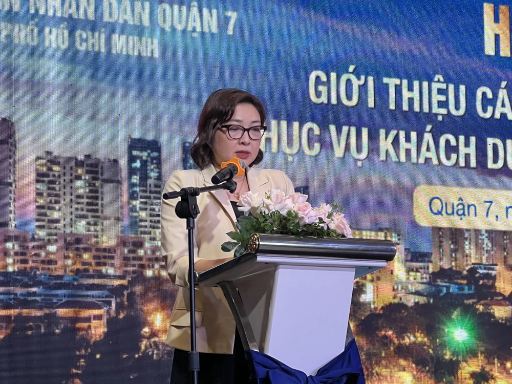 Bà Bùi Thị Ngọc Hiếu, Phó Giám đốc Sở Du lịch TP.HCM phát biểu