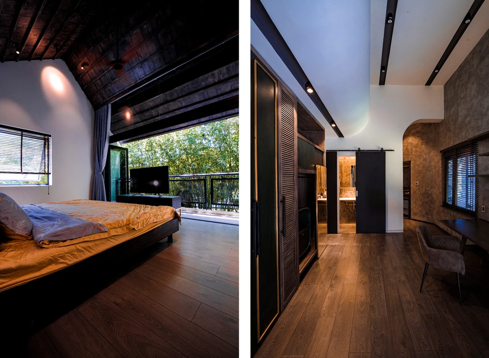 Phòng ngủ master có không gian gần gũi với thiên nhiên.