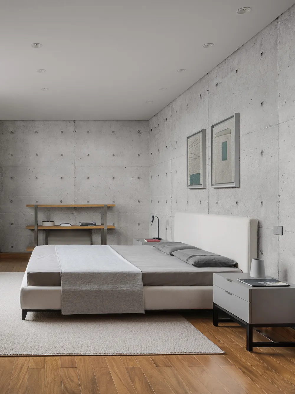 Với diện tích 160m2 mỗi tầng, kiến trúc sư đan xen tổ hợp các căn hộ một phòng ngủ và hai phòng ngủ.