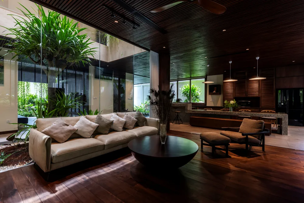 Không gian bên trong là những hình khối kiến trúc được sắp xếp một cách hợp lý.