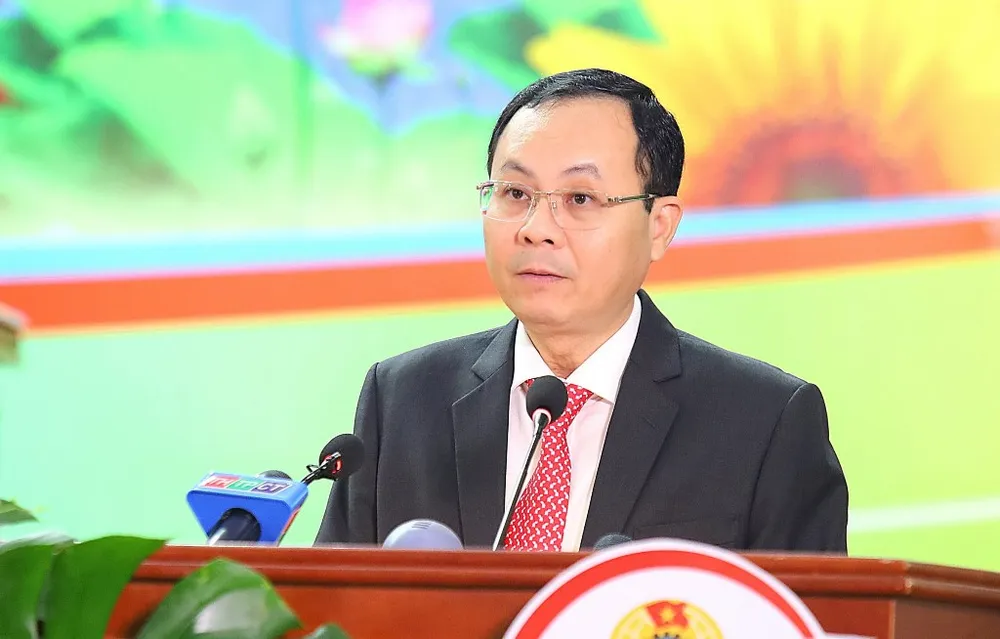 Bí thư Thành ủy Cần Thơ phát biểu tại Đại hội. Ảnh: CTV Bí thư Thành ủy Cần Thơ phát biểu tại Đại hội. Ảnh: CTV