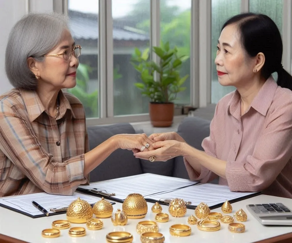Tòa xử chấp nhận yêu cầu của nguyên đơn đòi 8 lượng vàng. Ảnh minh họa AI vụ kiện đòi 8 lượng vàng