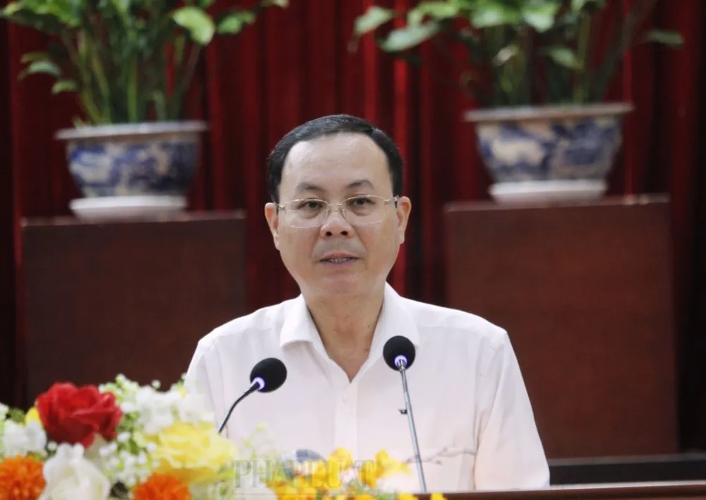 Bí thư Thành ủy Cần Thơ Nguyễn Văn Hiếu phát biểu chỉ đạo tại hội nghị. Ảnh: NHẪN NAM thanh-uy-can-tho-2.jpg