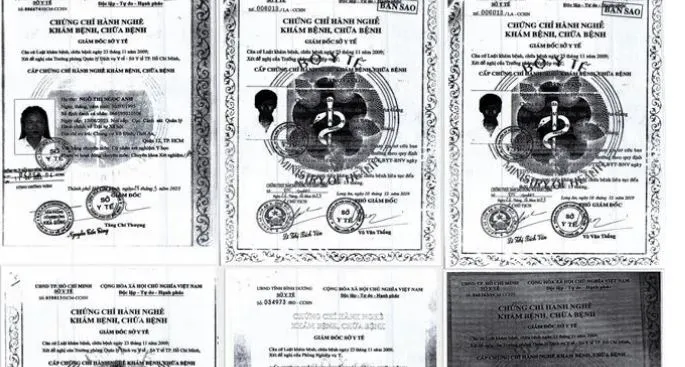 Các chứng chỉ hành nghề giả được Sở Y tế Bình Dương phát hiện. chứng chỉ hành nghề giả được sở y tế bình dương phát hiện