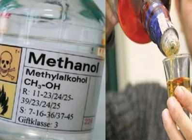 Dùng methanol để pha chế rượu hay chế biến rượu từ cồn ethylic kém chất lượng có nguy cơ gây ngộ độc rượu methanol. Ảnh: Internet ngộ độc rượu