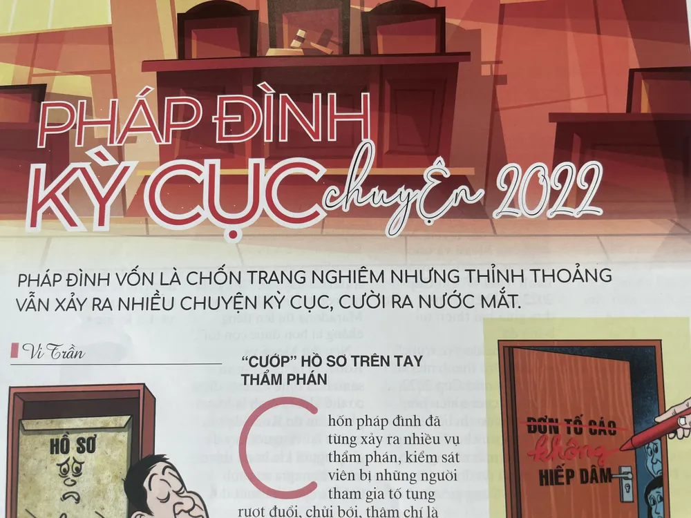 Và như thường lệ, đầu năm chúng ta cùng nhà báo Vi Trần nhìn lại pháp đình một năm trôi qua với những chuyện cười đến chảy nước mắt vẫn chưa thôi cười... Và như thường lệ, đầu năm chúng ta cùng nhà báo Vi Trần nhìn lại pháp đình một năm trôi qua với những chuyện cười đến chảy nước mắt vẫn chưa thôi cười...