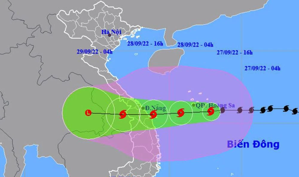 Vị trí, đường đi của bão số 4