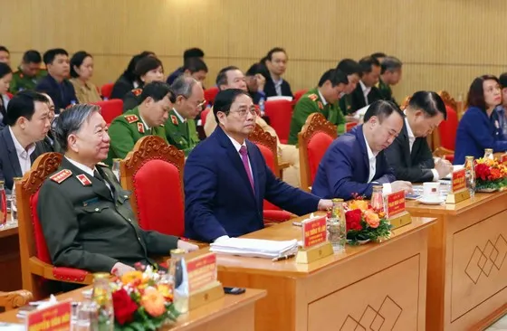 Thủ tướng Phạm Minh Chính, Đại tướng Tô Lâm tại hội nghị. Ảnh: H,B