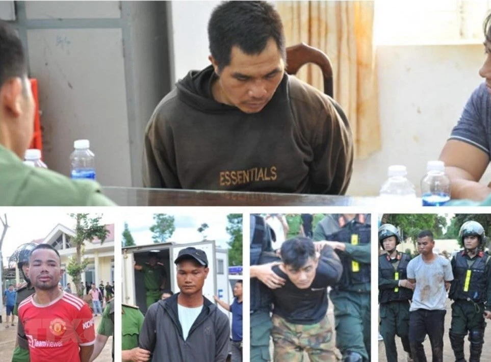 Các đối tượng bị bắt giữ. (Ảnh: Cổng thông tin Bộ Công An/TTXVN phát)