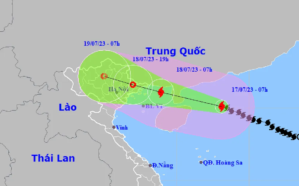 Vị trí, đường đi của bão số 1. Ảnh: nchmf.gov.vn