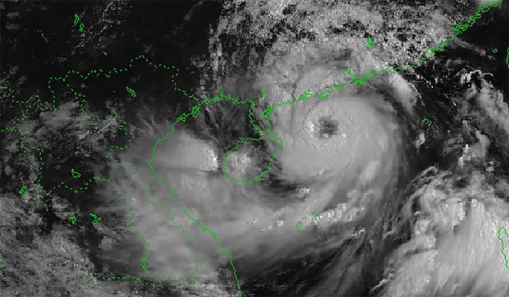 Ảnh mây vệ tin về cơn bão số 1. Ảnh: nchmf.gov.vn