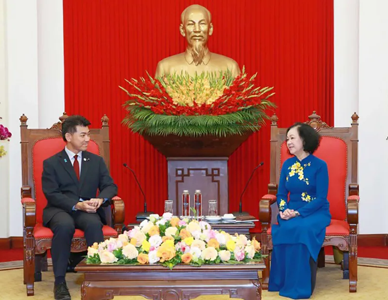 Thường trực Ban Bí thư Trương Thị Mai khẳng định coi trọng quan hệ Đối tác Chiến lược sâu rộng với Nhật Bản, trong đó có quan hệ giữa các Đảng - Ảnh: TTXVN Thường trực Ban Bí thư Trương Thị Mai khẳng định coi trọng quan hệ Đối tác Chiến lược sâu rộng với Nhật Bản, trong đó có quan hệ giữa các Đảng - Ảnh: TTXVN